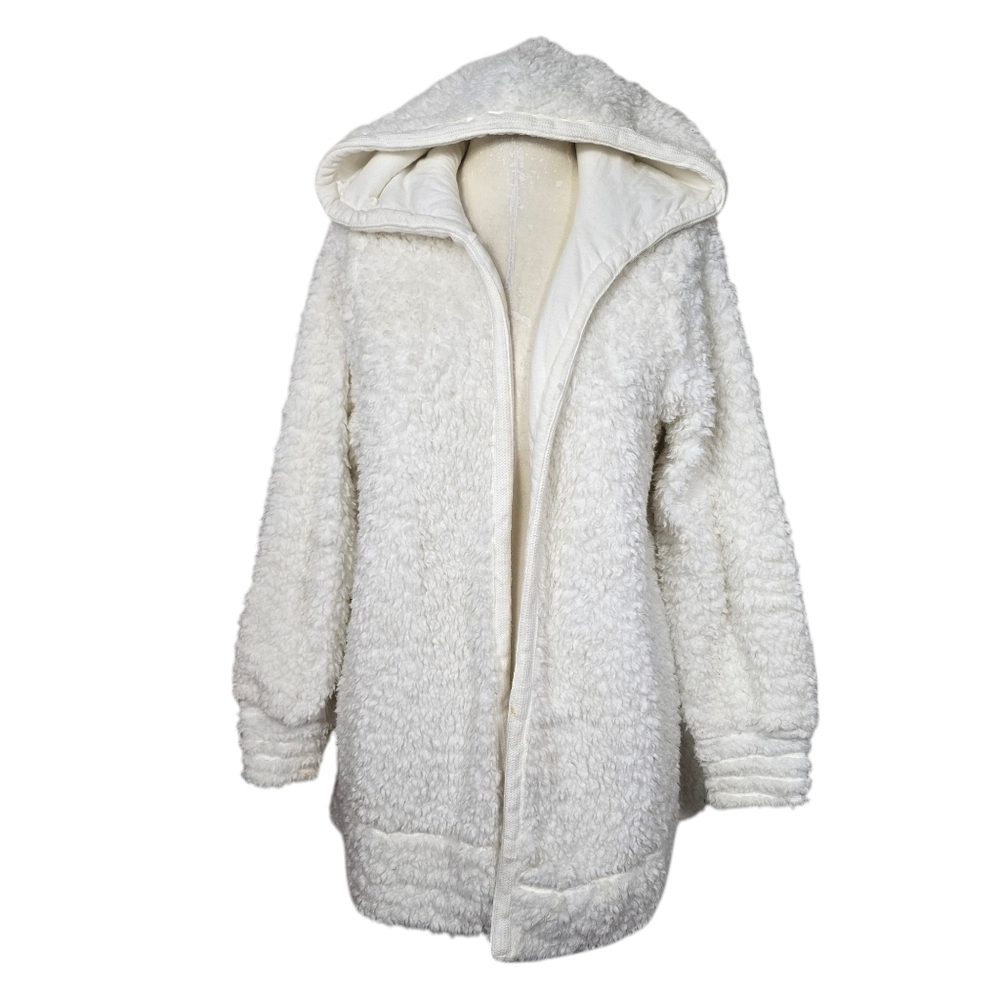 Xhiliration White Sleepwear Hooded Robe M/L